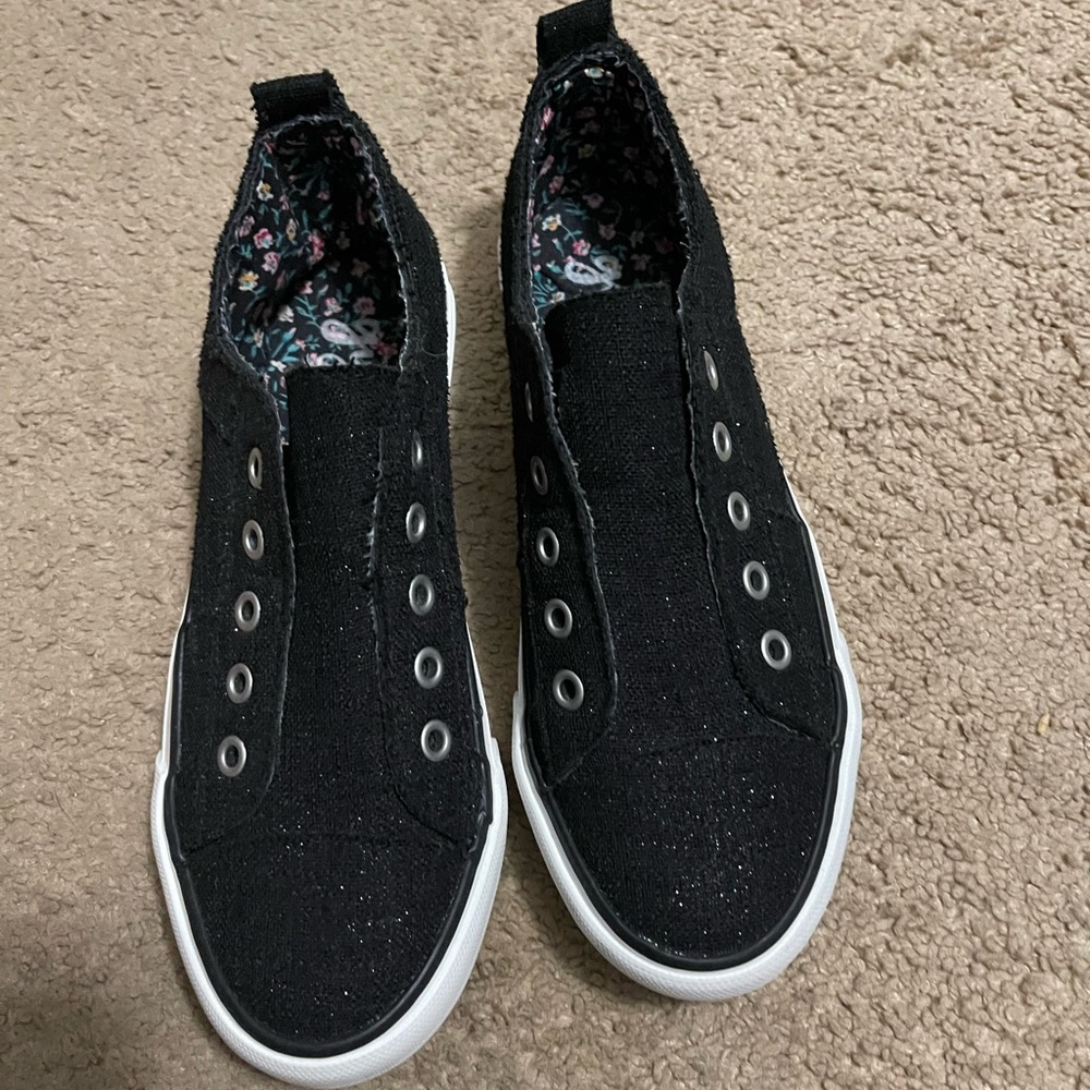 Black Glitter slip-on sneakers